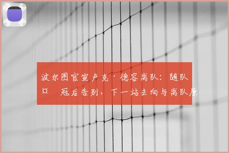 波尔图官宣卢克·德容离队：随队夺冠后告别，下一站去向与离队原因深度解析